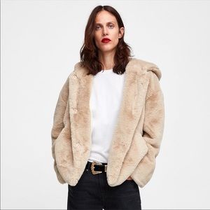 Zara Faux Fur Hooded Jacket